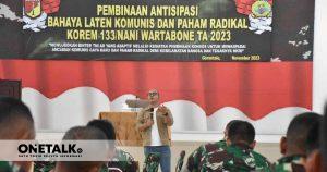 Korem 133/NW Berdayakan Antisipasi Bahaya Laten Komunis dan Paham Radikal Tahun 2023