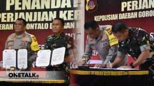 Tanda Tangani Kesepakatan Sinergi TNI-Polri di Gorontalo