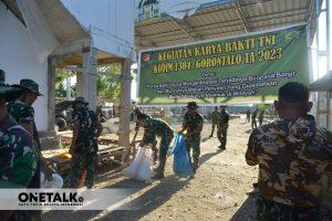 Kodim 1304/Gorontalo Bergerak: Karya Bakti Bersihkan Pasar Andalas dari Ancaman Genangan Air dan Penyakit
