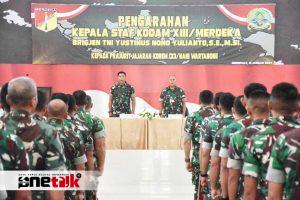 Kasdam XIII/Merdeka Kunjungi Korem 133/Nani Wartabone untuk Tinjau Kondisi Satuan dan Berikan Pengarahan