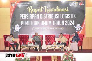 Danrem 133/Nani Wartabone Pimpin Rapat Koordinasi Distribusi Logistik Pemilu 2024 di Gorontalo