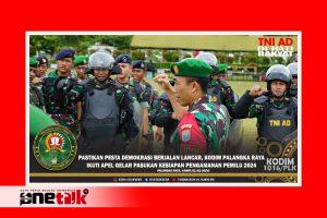 Kodim 1016 Palangka Raya Gelar Apel Pasukan Pengamanan Pemilu 2024 Bersama Panglima TNI