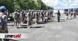 Personel Yonif 713/Satya Tama Sukses Menjalankan Misi Perdamaian di Afrika, Disambut di Bandara Djalaluddin Gorontalo
