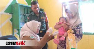 Babinsa Koramil 1314-02/Atg Dampingi Pencanangan Intervensi Stunting di Gentuma Raya
