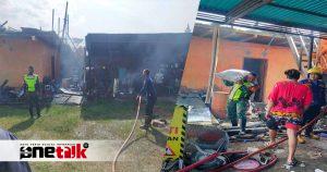 Sigap Bantu Padamkan Api, Babinsa Koramil 1304-02/Kota Selatan Bersama Damkar dan Warga Atasi Kebakaran Gudang Beras
