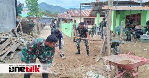 Kodim 1304/Gorontalo dan Warga Bersinergi Lakukan Karya Bakti Pasca Banjir di Tiga Kecamatan