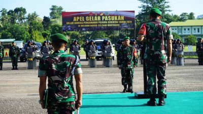 Korem 133/Nani Wartabone Gelar Apel Pasukan untuk Pengamanan Pilkada Serentak 2024 di Gorontalo