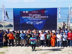 Kodim 1315 Gorontalo Bersama Lanal Gelar Pengibaran Bendera Merah Putih di Bawah Laut Sambut HUT RI ke-79