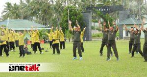 Dandim 1314/Gorut Pimpin Senam SKJ di Makodim 1314/Gorut untuk Tingkatkan Kesehatan dan Kebersamaan