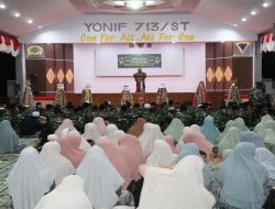 Peringatan Maulid Nabi Muhammad SAW 1446 Hijriah, Momen Khidmat dan Penuh Berkah di Yonif 713/Satya Tama