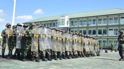 Korem 133/Nani Wartabone Gelar Pelatihan Penanggulangan Huru Hara untuk Sukseskan Pilkada Gorontalo 2024
