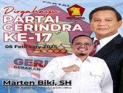 Marten Biki: Gerindra 17 Tahun, Komitmen Tak Pernah Luntur untuk Kesejahteraan Rakyat