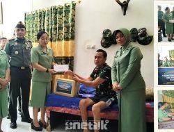 Dandim 1314/Gorut Pimpin Anjangsana Rayakan HUT ke-67 Kodam XIII/Mdk, Beri Dukungan Moril Prajurit Sakit Menahun