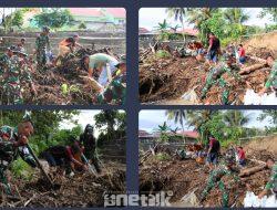 TNI Peduli Lingkungan: Yonif 713/ST Bersihkan Sungai Lotoa Bersama Warga