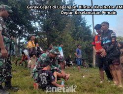 Gerak Cepat di Lapangan, Bintara Kesehatan TMMD Jadi Garda Depan Keselamatan Pemain