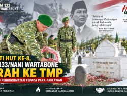 Peringati HUT ke-8, Korem 133/Nani Wartabone Ziarah ke TMP sebagai Wujud Penghormatan kepada Para Pahlawan